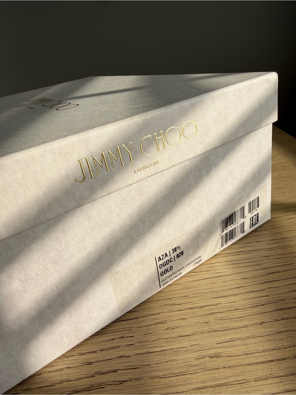 Jimmy Choo Aza Gold Glitter Pointed Toe Slip-On Pumps EU 38.5 US 8.5 - Picture 9 of 9